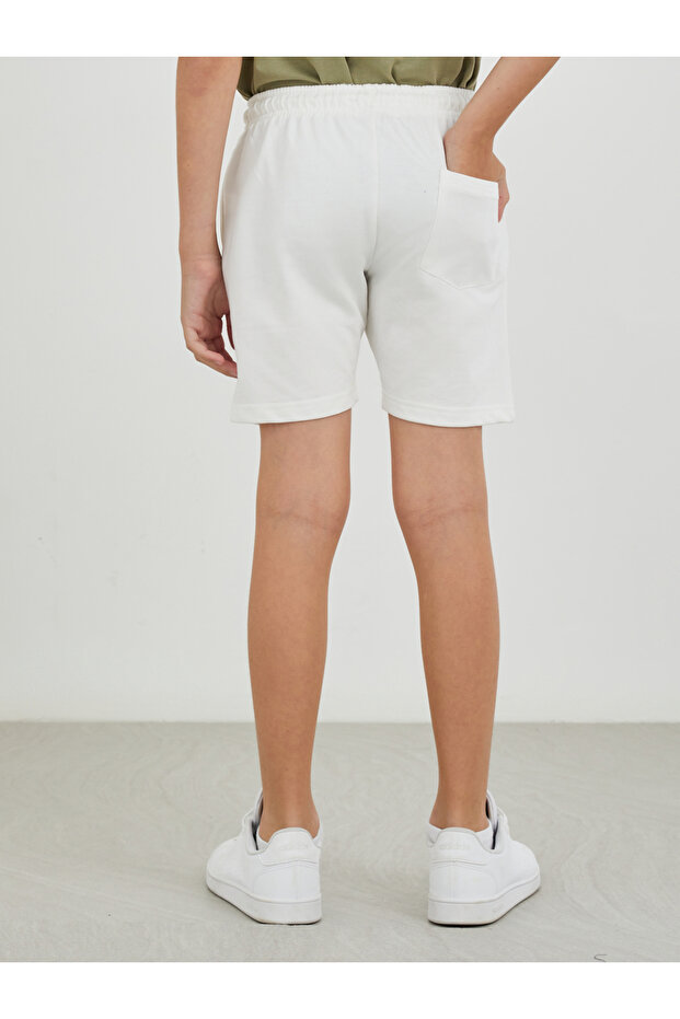 Solid Regular Fit Shorts with Drawstring - 4