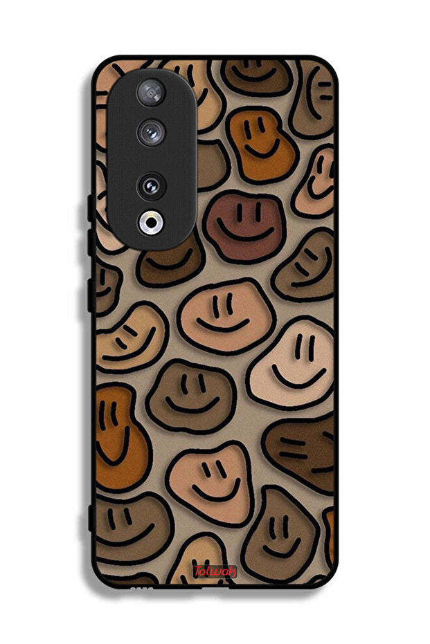 غطاء حماية لهاتف Honor 90 برسومات وجوه مبتسمة