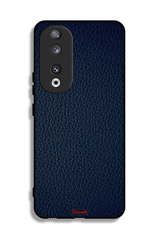 غطاء حماية جلدي لهاتف Honor 90 بنمط هندسي - 1
