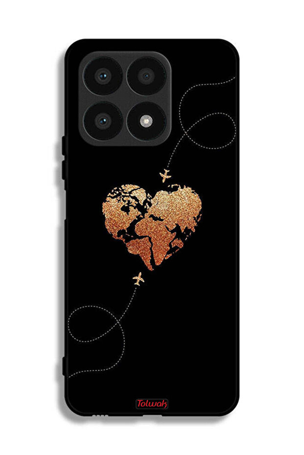 غطاء حماية لهاتف Honor X8a بتصميم طائرات تلامس القلب