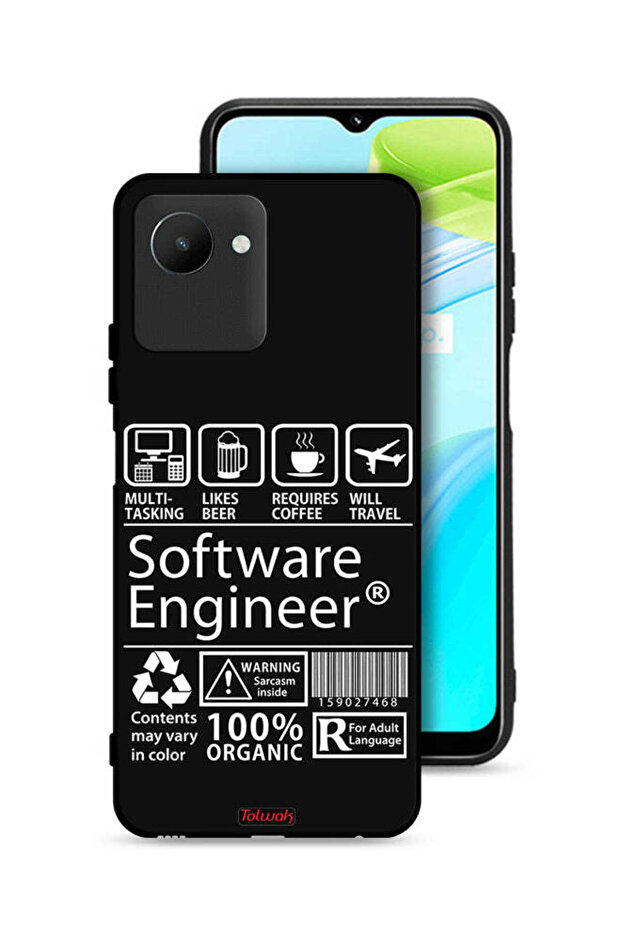 غطاء حماية لهاتف Realme C30s، ملصق مهندس برمجيات