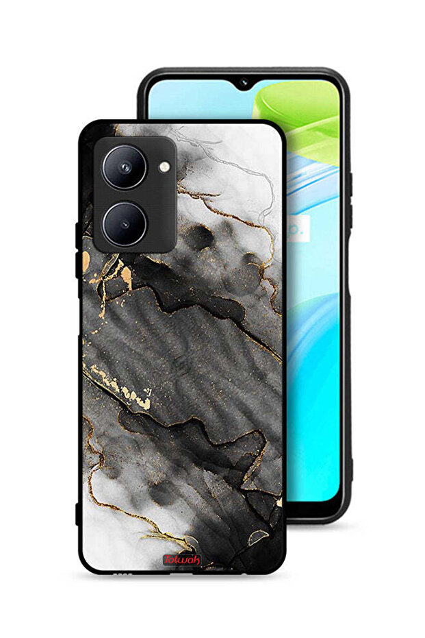 غطاء حماية رخامي لامع لهاتف Realme C33