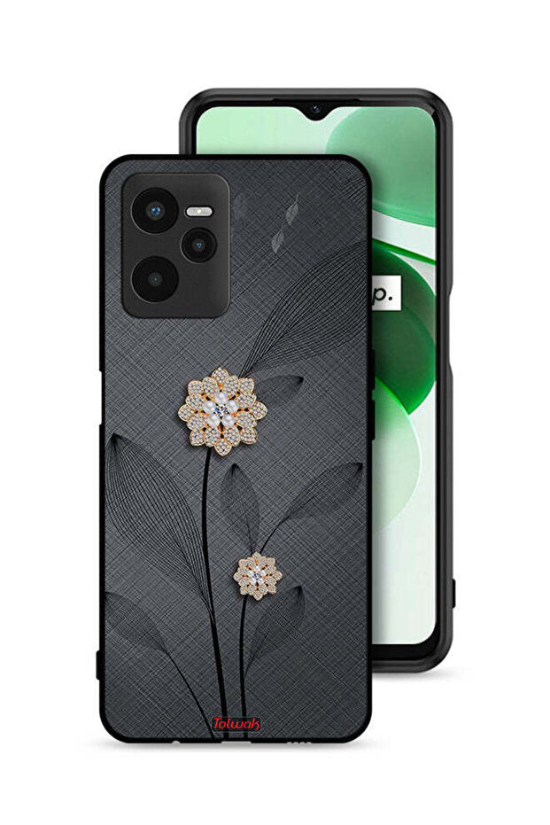 Realme C35 Protective Case Cover Diamond Flowers Art