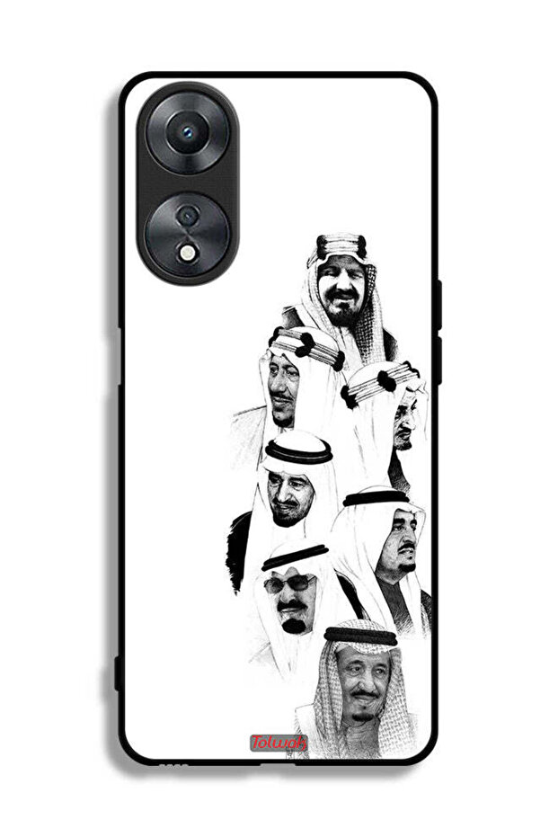 غطاء حماية لهاتف Oppo A58 5G - فن ملوك السعودية - أبيض وأسود