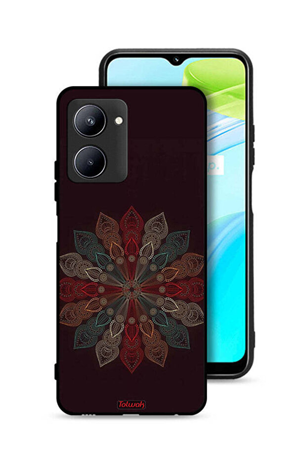 غطاء حماية لهاتف Realme C33 بتصميم زهرة ماندالا