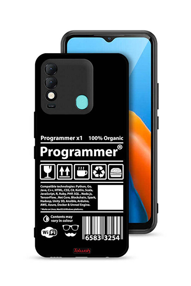 غطاء حماية وملصق برمجة لهاتف Tecno Spark 8 - 1