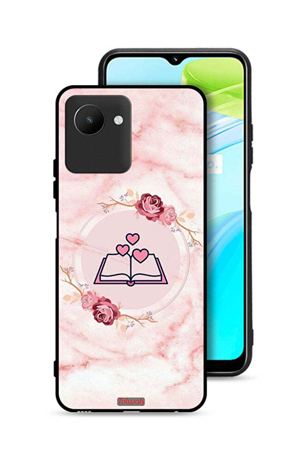 غطاء حماية لهاتف Realme C30s بتصميم ثلاثة قلوب على كتاب