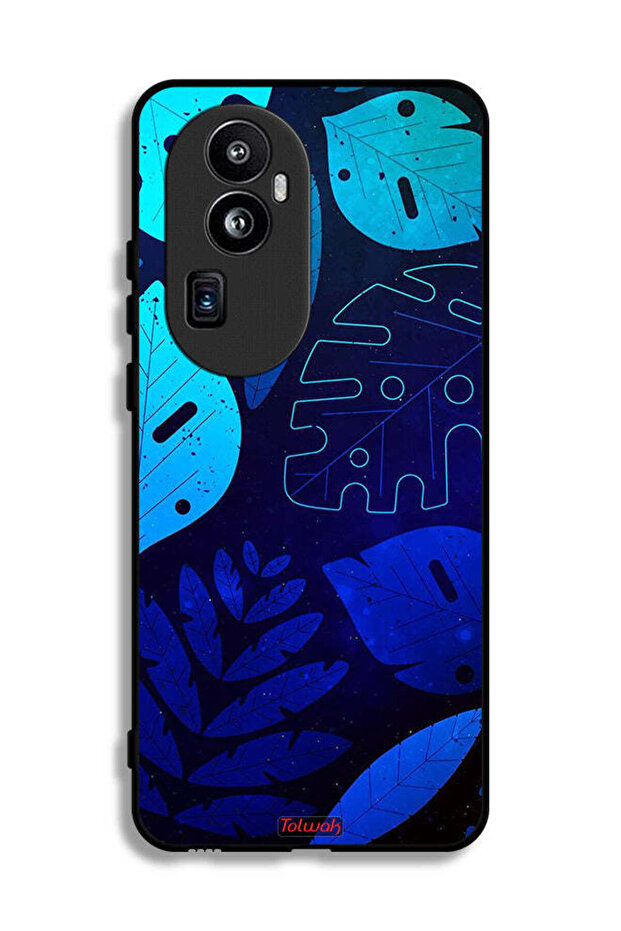 غطاء حماية لهاتف Oppo Reno10 Pro Plus بنقشة أوراق الشجر