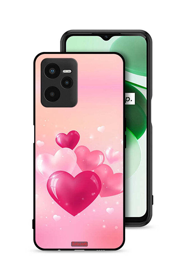 غطاء حماية لهاتف Realme C35 برسومات قلوب جميلة
