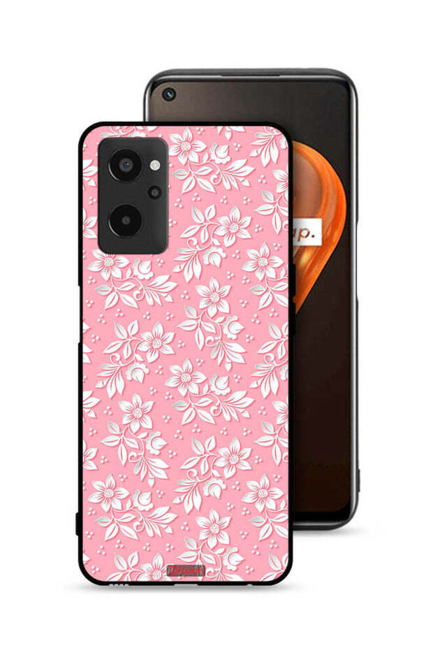 Realme 9i 4G Protective Case Cover Flowers Background Pattern