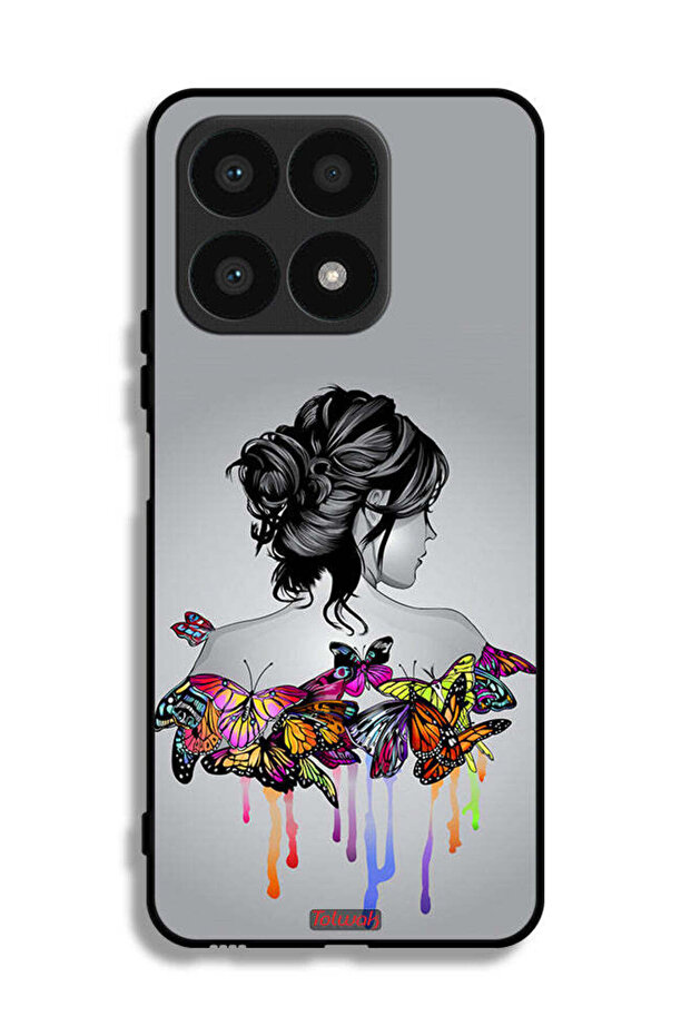 Honor X8a Protective Case Cover Butterflies And Girl Abstract Art