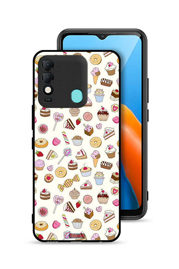 غطاء حماية لهاتف Tecno Spark 8 بنمط العناصر المفضلة