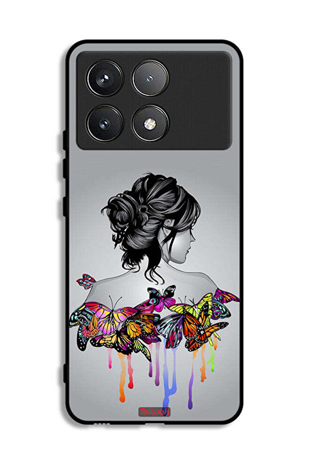 Xiaomi Redmi K70 Protective Case Cover Butterflies And Girl Abstract Art