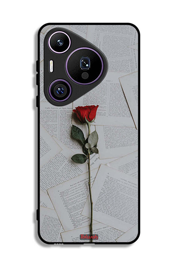 Huawei Pura 70 Pro Protective Case Cover Rose On Papers