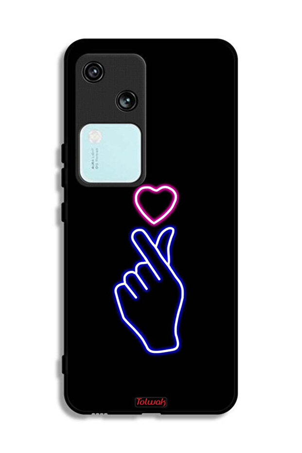 غطاء حماية لهاتف Vivo S18 5G بنقشة قلب سناب