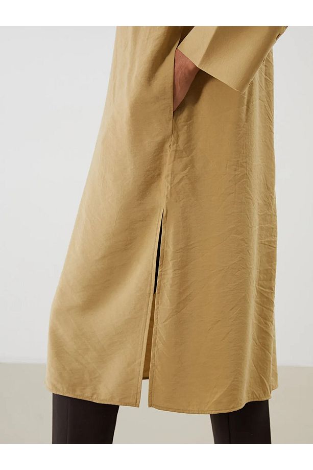 LCW Modest Haki Oversize Modal Karışımlı Kadın Gömlek Tunik - 3