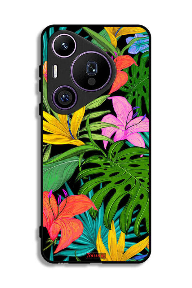 Huawei Pura 70 Pro Protective Case Cover Pattern Tropical Flowers Leaves