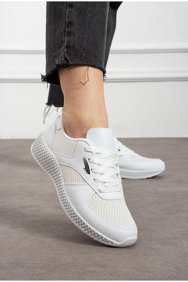 Kadın Erkek Unisex Kalın Taban Yazlık Fileli Hafif Rahat Esnek Taban Sneaker Spor Ayakkabı - 3