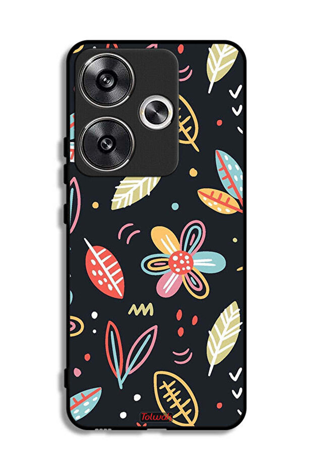 Xiaomi Poco F6 5G Protective Case Cover Flowers And Leaves Abstract Art