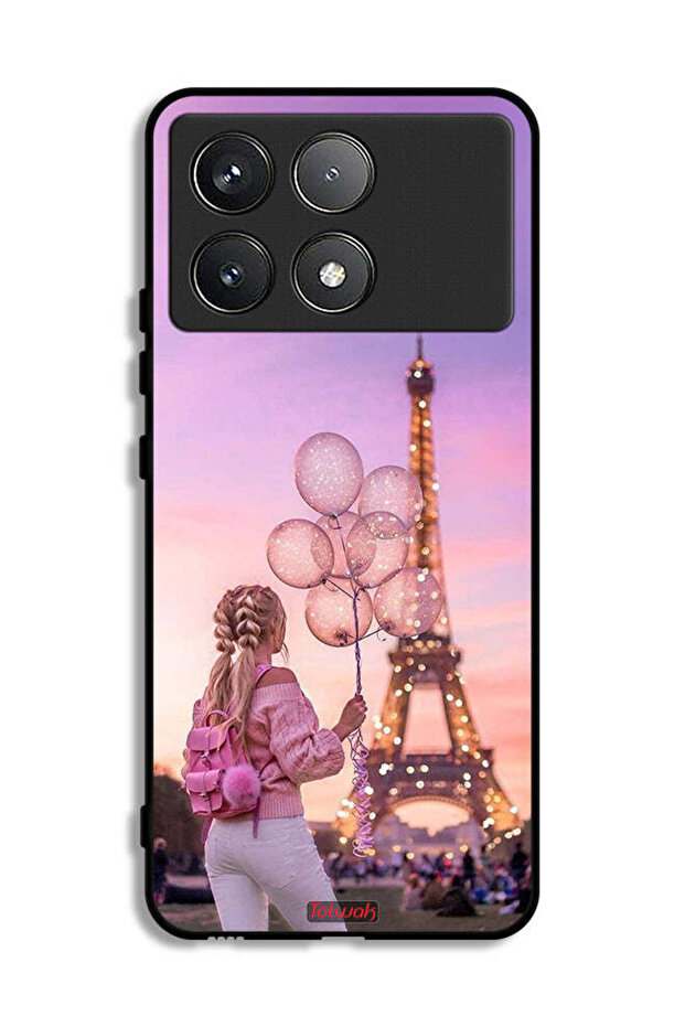 Xiaomi Poco F6 Pro Protective Case Cover Girl Holding Balloons