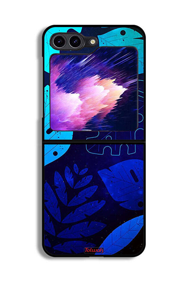 غطاء حماية لهاتف Samsung Galaxy Z Flip6 بنقشة أوراق الشجر