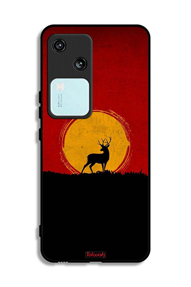 غطاء حماية Vivo S18 5G بتصميم غزال وقمر
