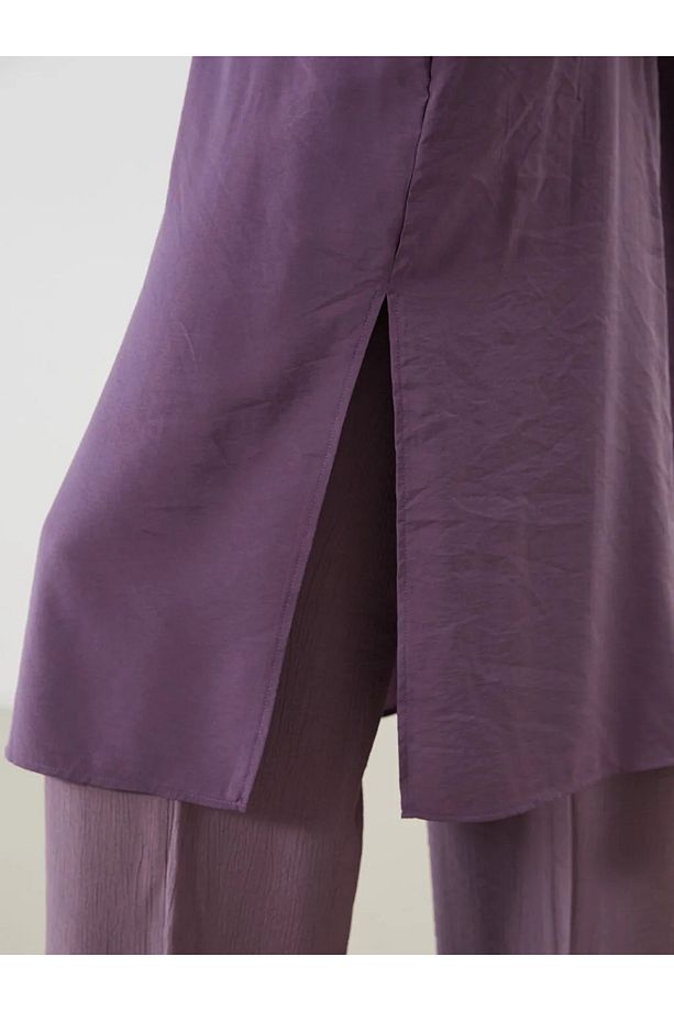 LCW Modest Mor Oversize Modal Karışımlı Kadın Gömlek Tunik - 4