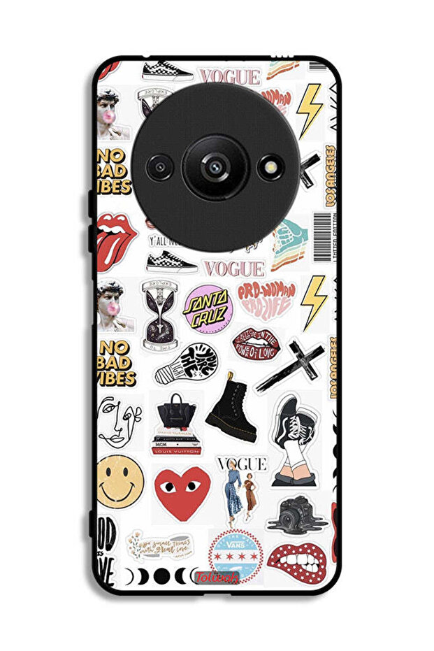 Xiaomi Redmi A3 4G Protective Case Cover No Bad Vibes Stickers