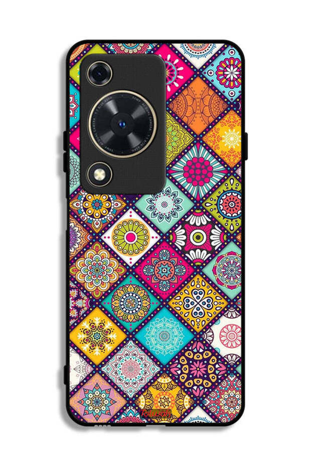 Huawei Enjoy 70 Protective Case Cover Mandala Squares Pattern