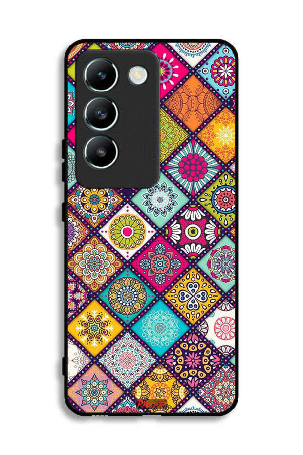 Vivo V30 Lite 4G Protective Case Cover Mandala Squares Pattern