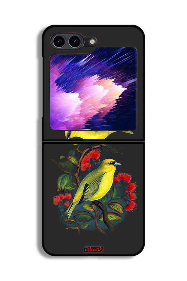 غطاء حماية لهاتف Samsung Galaxy Z Flip6 بنقشة طيور