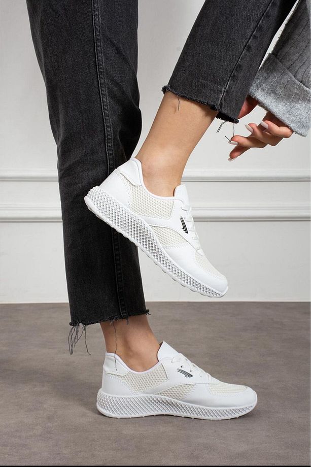 Kadın Erkek Unisex Kalın Taban Yazlık Fileli Hafif Rahat Esnek Taban Sneaker Spor Ayakkabı - 1