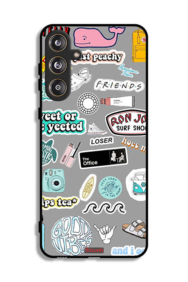 Samsung Galaxy M55 5G Protective Case Cover Good Vibes Stickers