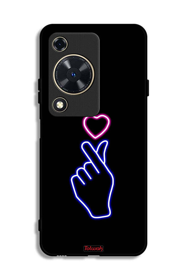 غطاء حماية لهاتف هواوي إنجوي 70 بتصميم قلب سناب