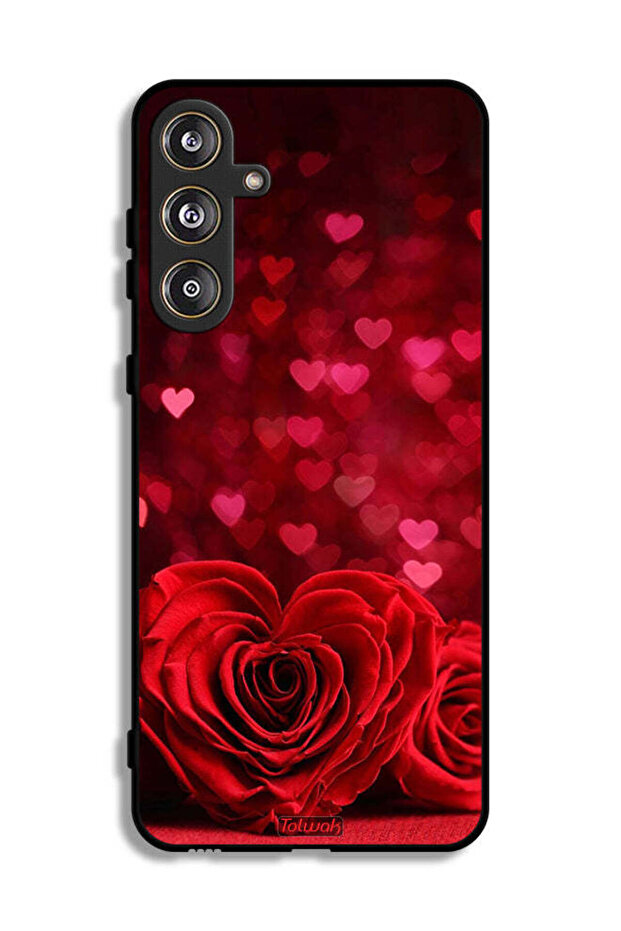Samsung Galaxy M55 5G Protective Case Cover Heart Flowers Abstract Art