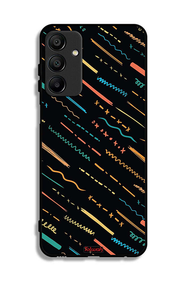 Samsung Galaxy A15 Protective Case Cover X Lines Abstract Pattern
