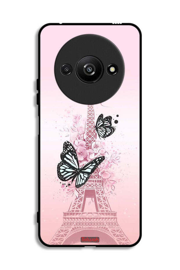 Xiaomi Redmi A3 4G Protective Case Cover Butterflies On Eiffel Tower