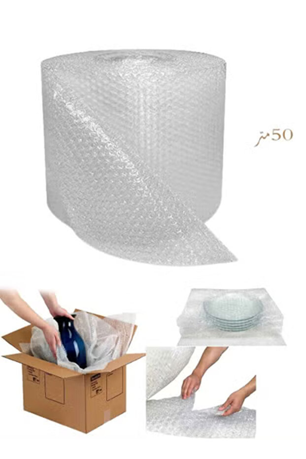 50m Flexible Clear Plastic Multi-Purpose Bubble Roll - 1