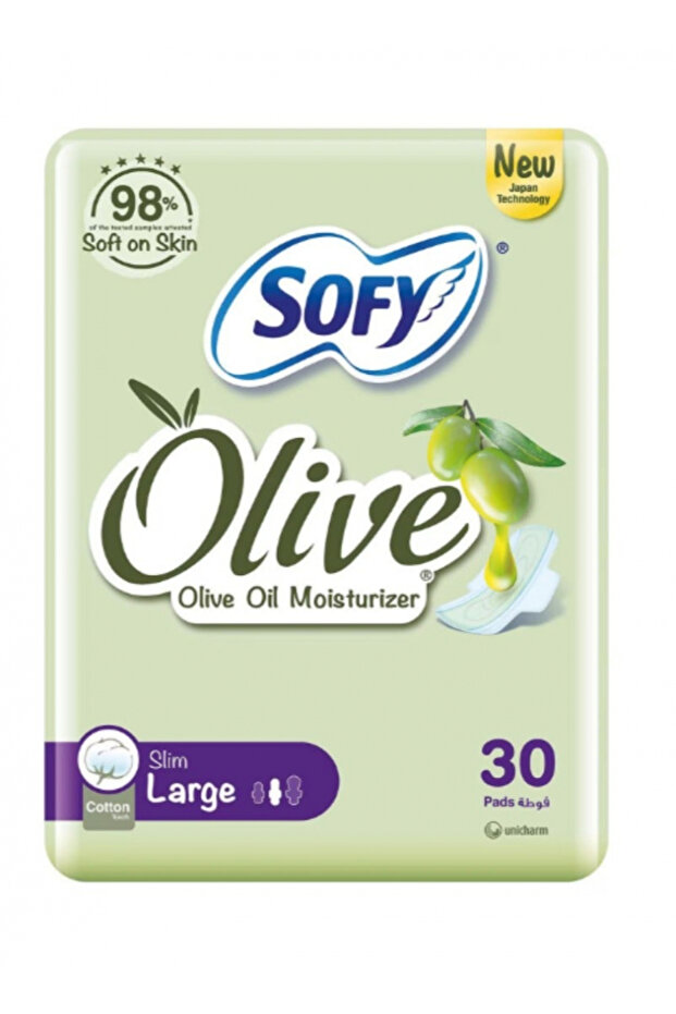 Slim Olive Oil Moisturizer 30 Sanitary Pads Large White