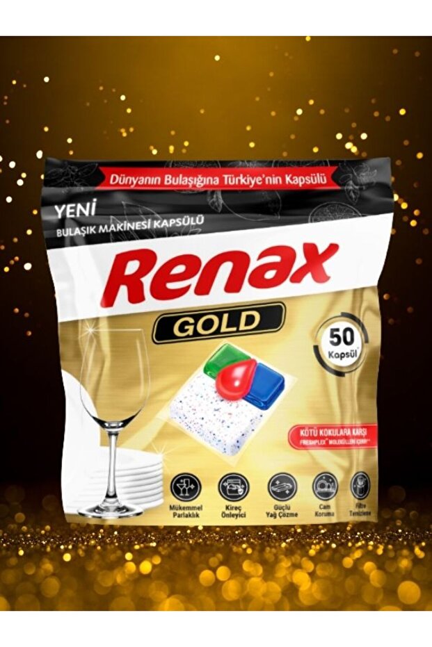 Gold 50 Capsules Tablet Dishwashing Detergent - Powerful Degreaser, Bright Cleaning