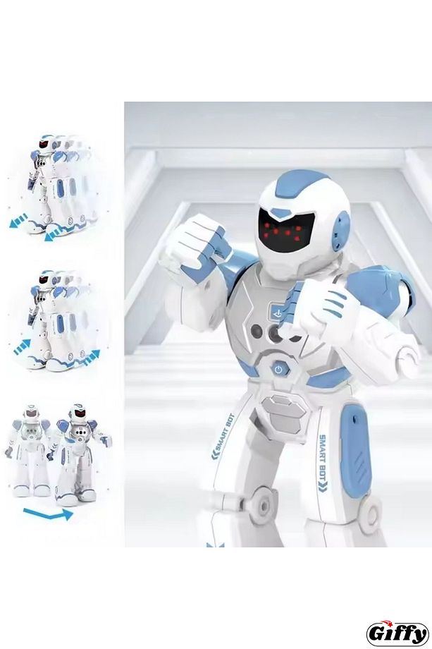 Oyuncak Uzaktan Kumandalı ve El Sensörlü Şarjlı Led Işık Moonwalk Yürüyen Akıllı Robot 19 Fonksiyon - 6
