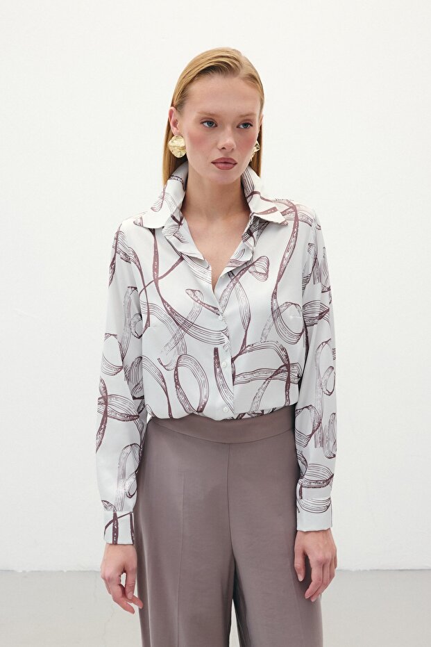 قميص كلاسيكي منقوش - بني - 3