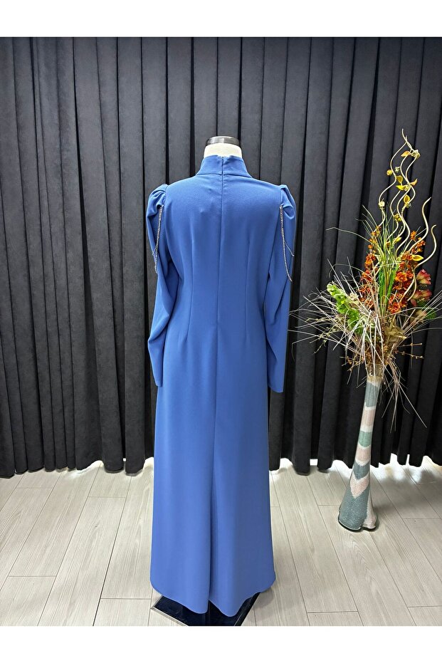 08-1400 İndigo Elbise - 3