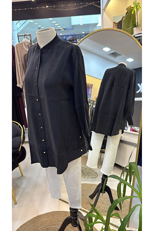 gomlek siyah 6674 M - 4