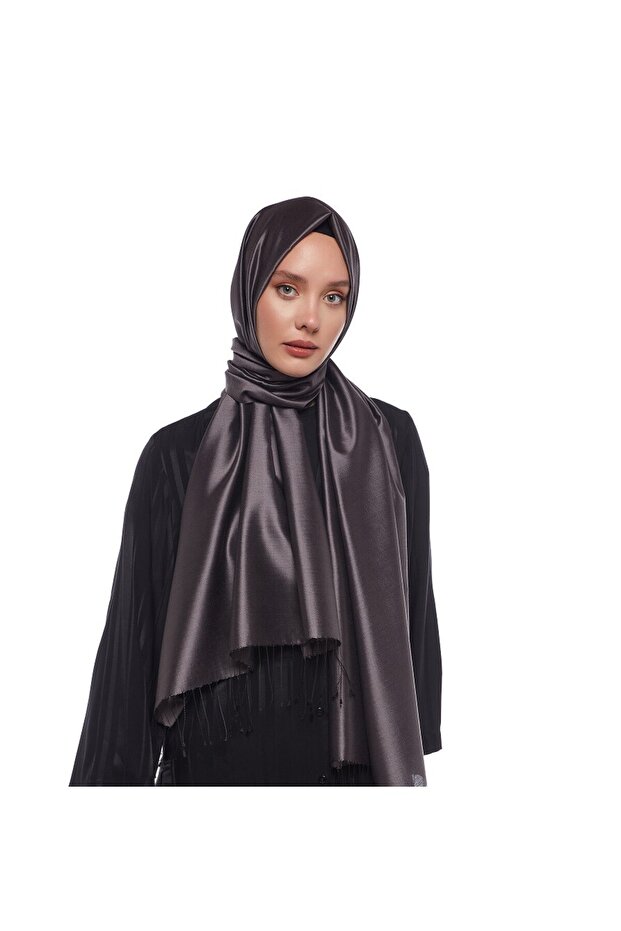 Silver Plain Silk Shawl - 3