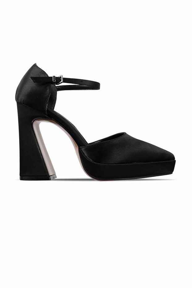 Naty Women's Ankle Strap Thick Platform Heeled Evening Dress Shoes 4069