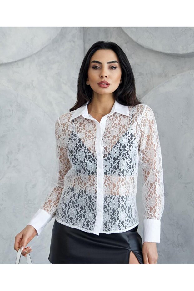 KADIN DANTELLİ GÖMLEK - 3