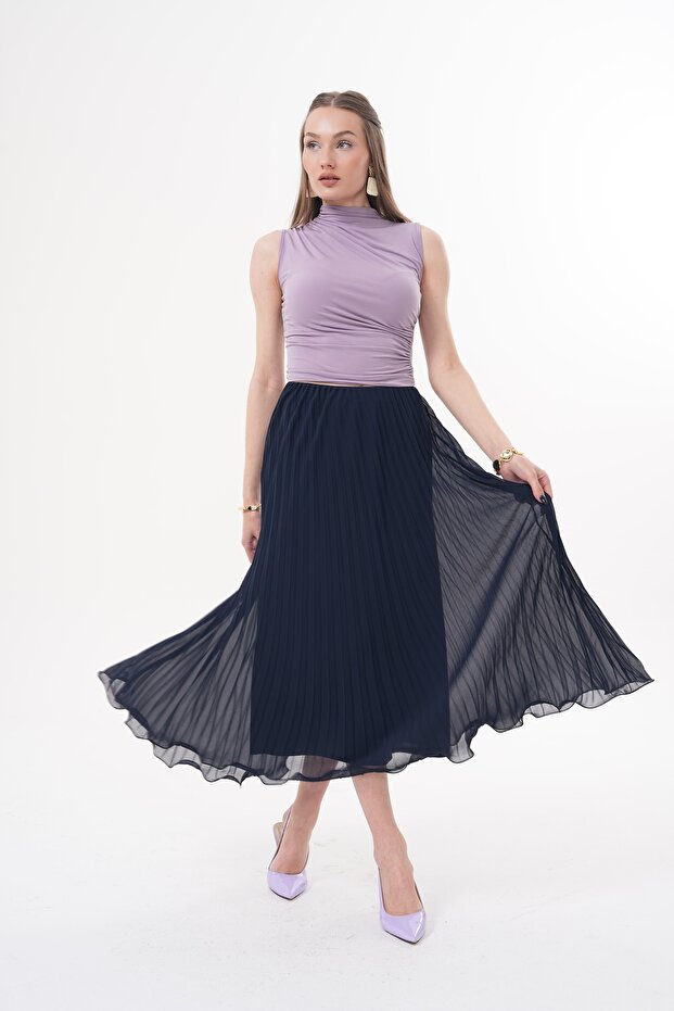 PİLİSELİ ŞİFON ETEK - 3