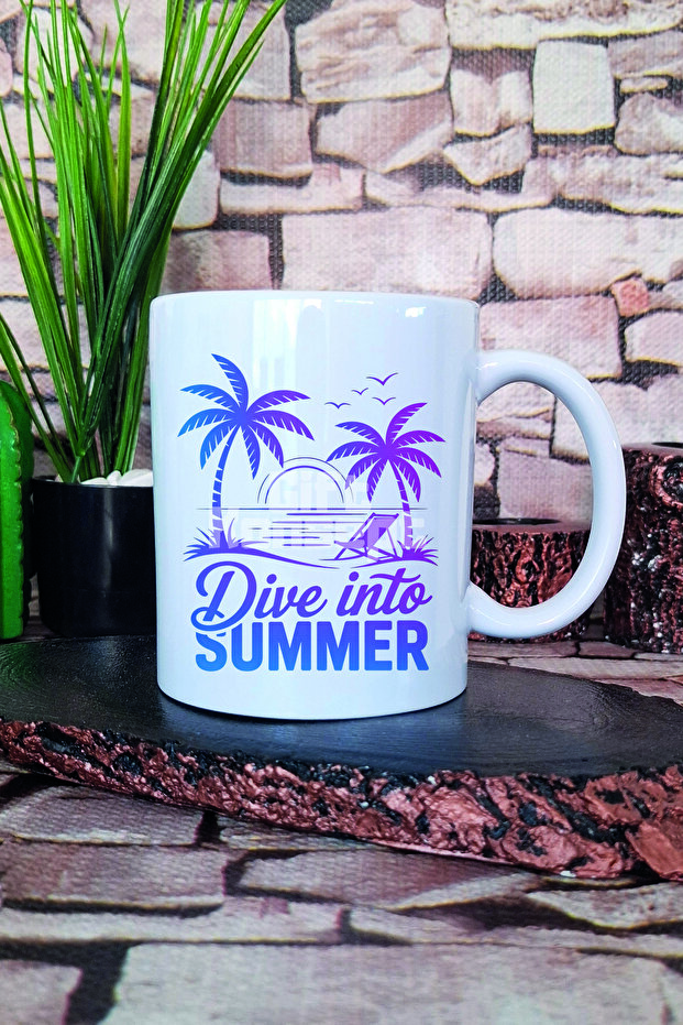 كوب هدية مطبوع عليه Dive Into Summer