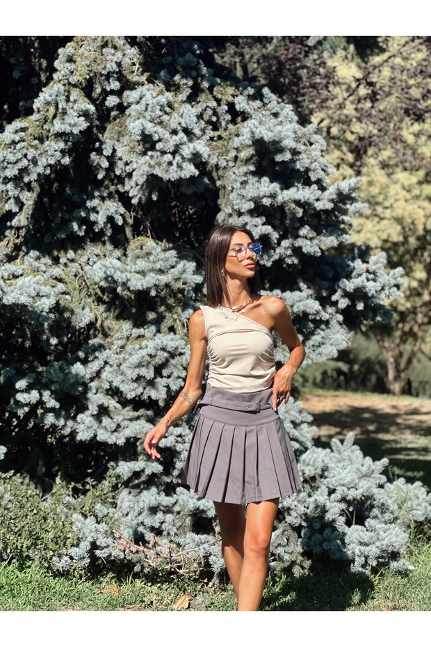 كماشة واحدة أساسية للجسم باللون البيج - 4